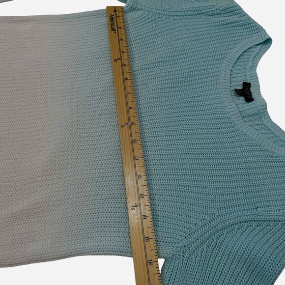 Talbots Sweater Ombré Petite Blue Scoop Neck Long Sleeve Colorblock Knit Top SP - Picture 8 of 12